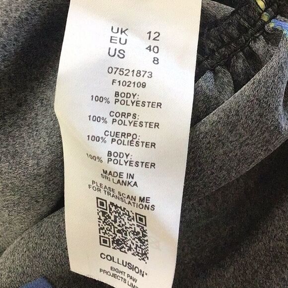 Collusion Black Graffiti Peplum Zip Popover Top - Picture 9 of 10